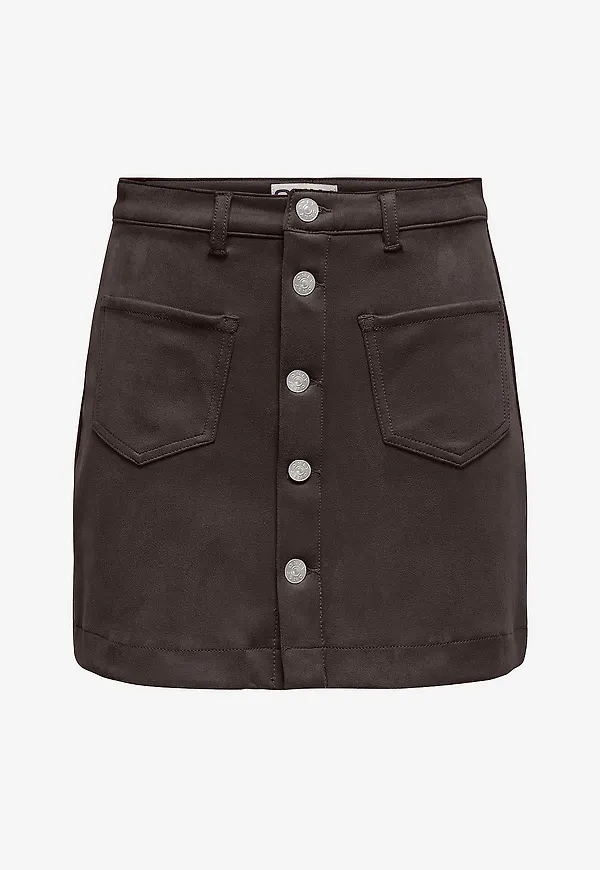 Only - Kjol onlAmazing Stina Faux Suede - Brun
