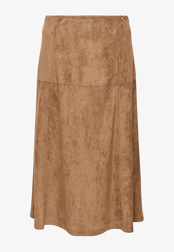 Only - Kjol onlLixa MW Long Faux Suede CC - Natur