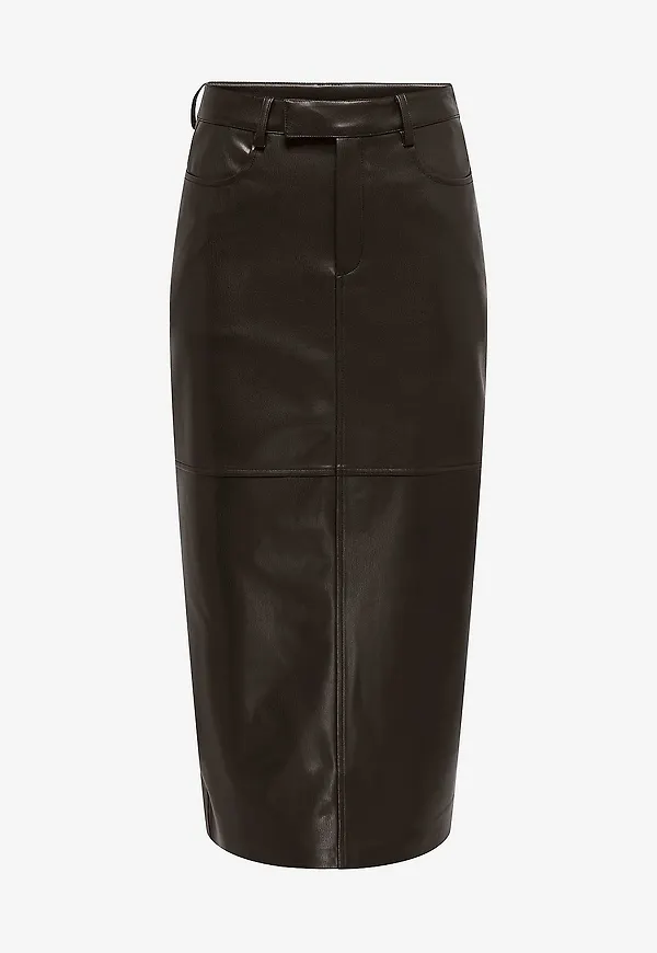 Only - Kjol onlVerona Faux Leather - Brun
