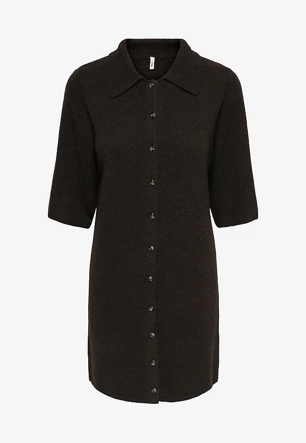 Only - Klänning onlAlivia 2/4 Collar Knt - Brun