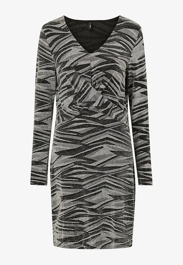 Only - Klänning onlQueen L/S V-neck Glitter Dress - Silver – Ellos