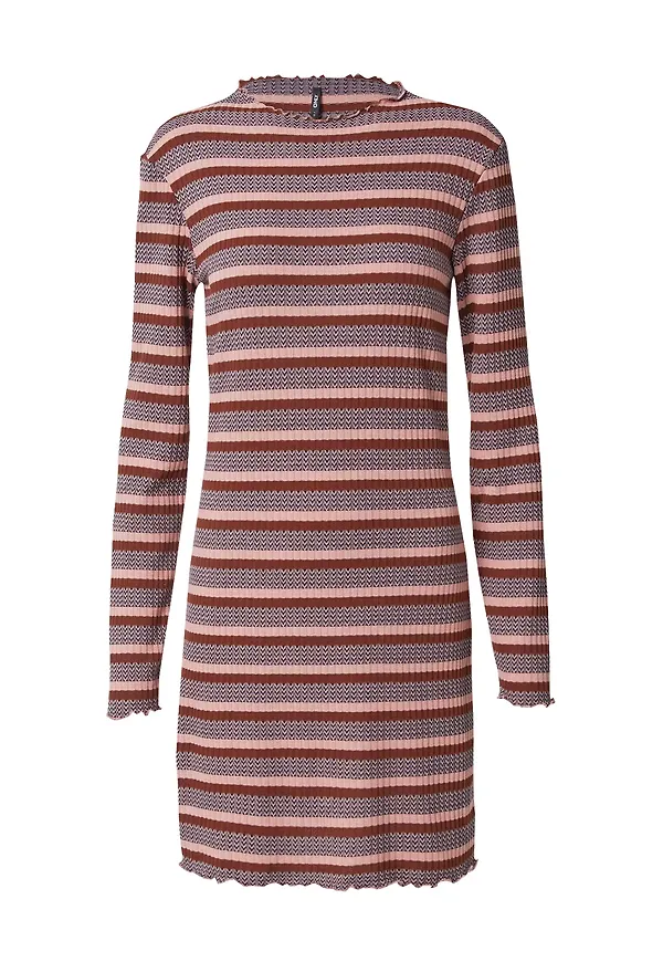 ONLY Klänning 'RIA' rostbrun / rosa / svart