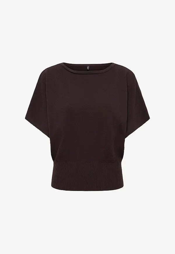 Only - Kortärmad tröja Onlmio 2/4 Boatneck Nca Knt - Brun