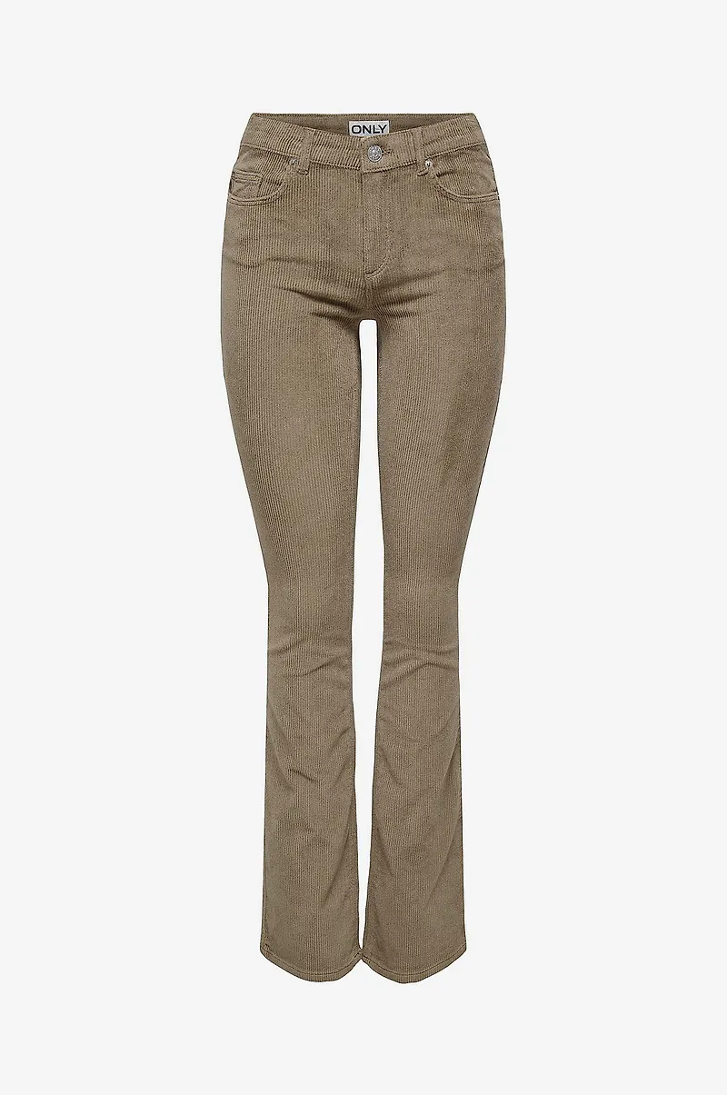 Only - Manchesterbyxor Onlmary-Global Mid Cord Flared Pnt - Brun