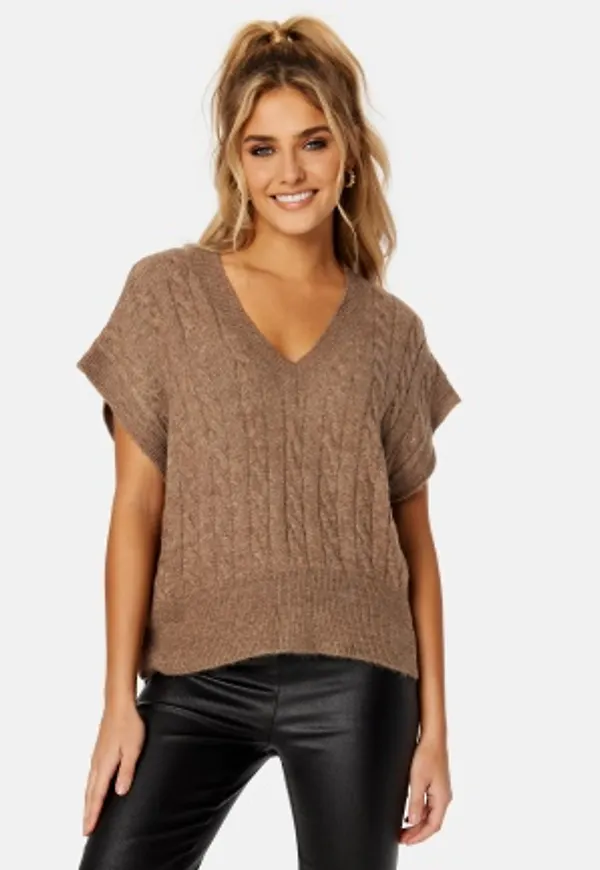 ONLY Melody Knitted Vest Caribou Det:Melange L