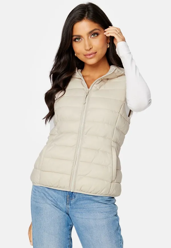 ONLY New Tahoe Hood Waistcoat Pumice Stone S