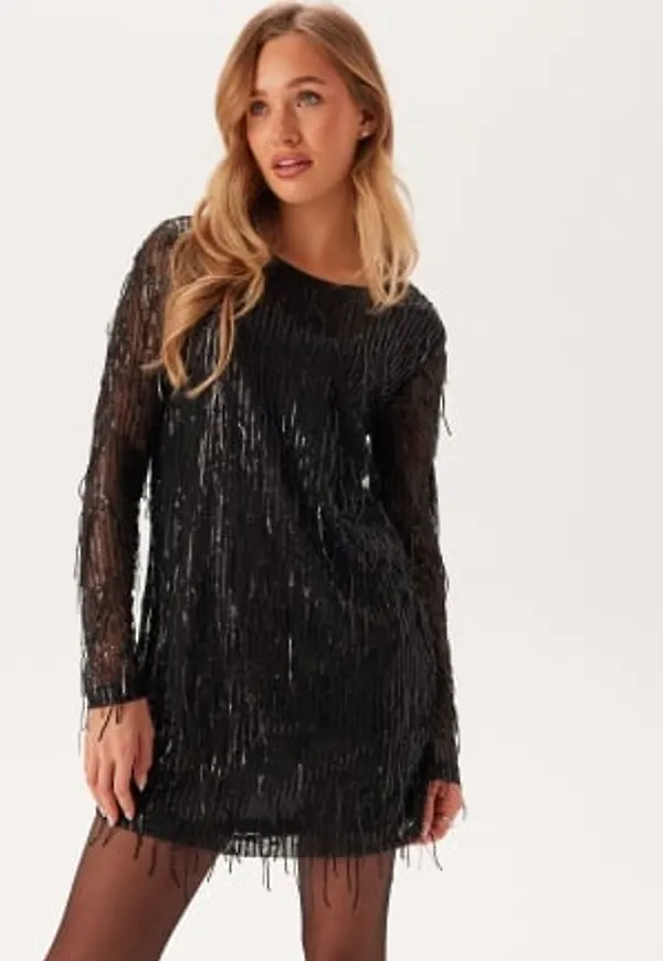 ONLY Onlanika Spacy Ls Short Dress Black Detail:black Sequins XS