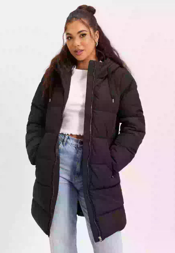 Only Onldolly Long Puffer Coat Otw Noos Puffer jackets Black