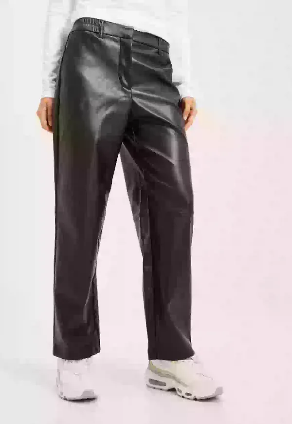 Only Onlidina Hw Ela Faux Leather Pant C Skinnbyxor Black