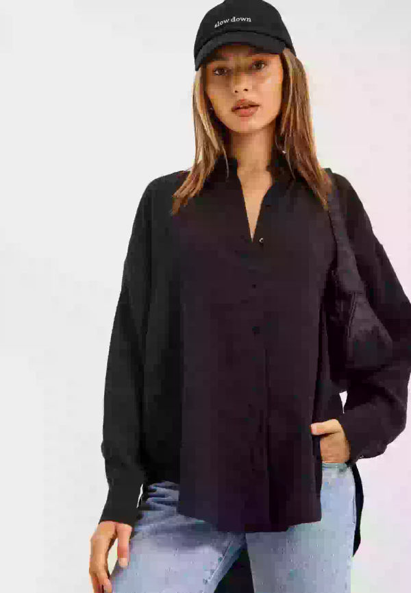 Only Onliris L/S Modal Shirt Wvn Långa skjortor Black