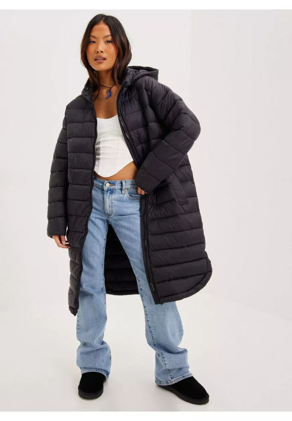 Only Onlmelody Oversize Quilted Coat Otw Vårjackor & Höstjackor Black Tahoe Look