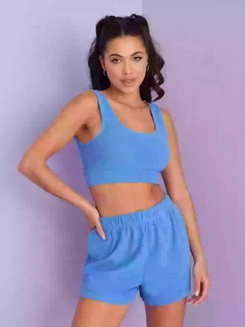 Only Onltara S/L Top Swt Crop tops Ultramarine
