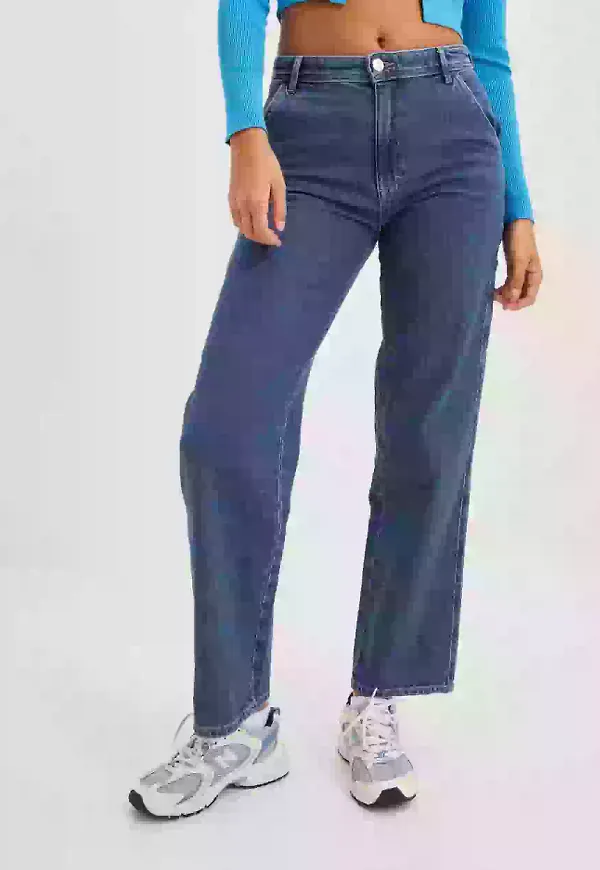 Only Onlwest Hw Carpenter Str Dnm Dot High waisted jeans Medium Blue Denim
