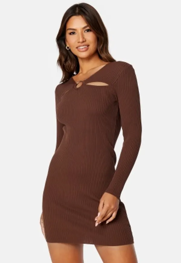 ONLY Perla L/S Peek A Boo Dress Potting Soil S