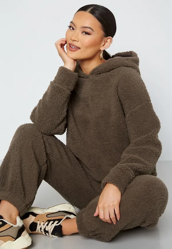 ONLY Robyn L/S Teddy Hood Walnut XL
