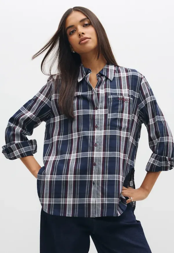 Only - Rutigt/Randigt - Onlsurani L/S Check Emb Shirt Wvn
