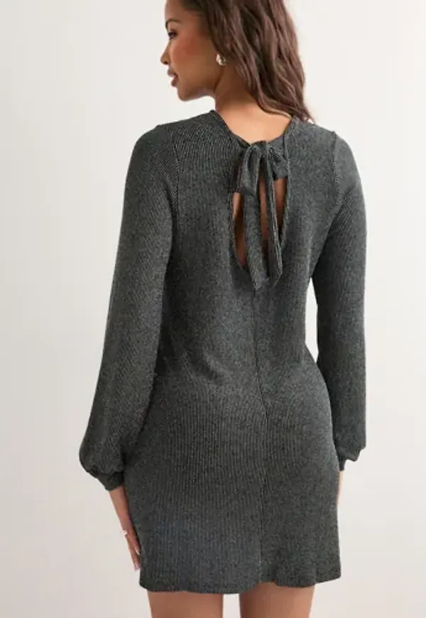 Only - Silver - Onlcarol L/S Glitter Bow Dress Jrs
