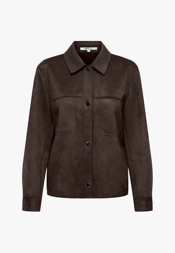 Only - Skjorta Onlmira L/S Faux Suede Shirt Pnt No - Brun