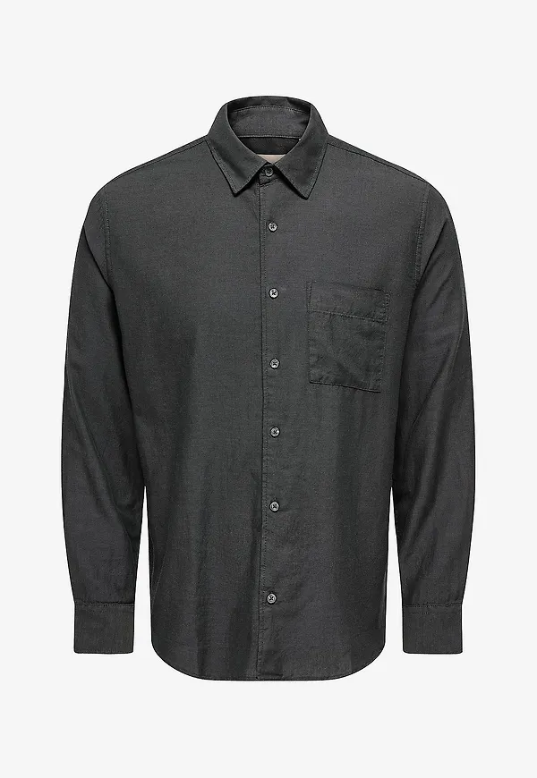 ONLY & SONS - Skjorta Onsmars Reg Fit Ls Shirt - Svart