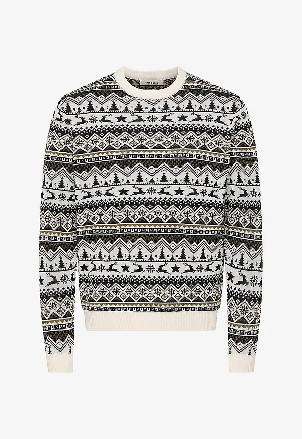 ONLY & SONS - Tröja Onsx-Mas 2 Crew Reg - Svart