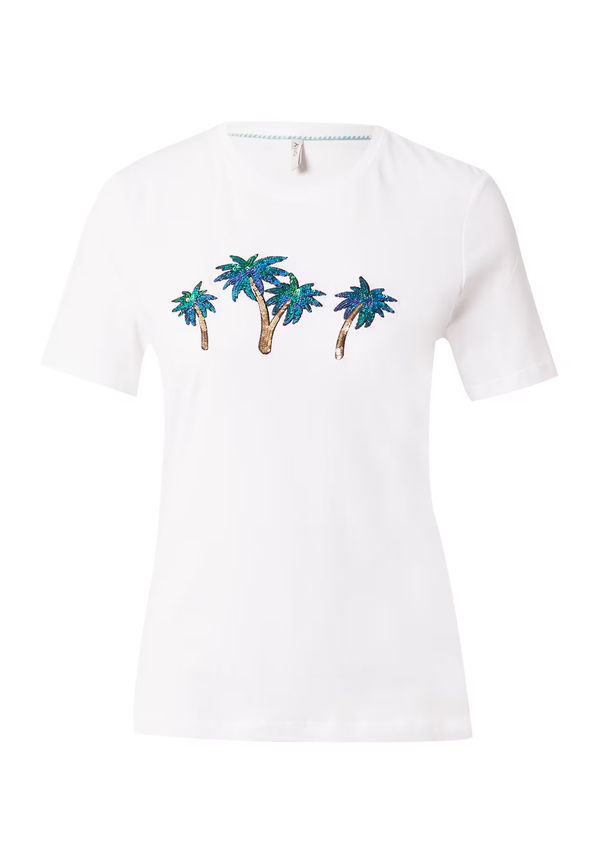 ONLY T-shirt 'KITA' blå / brun / grön / vit
