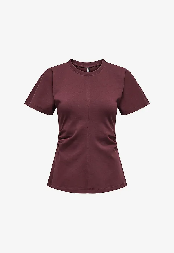 Only - T-shirt onlMarie Ruching - Röd