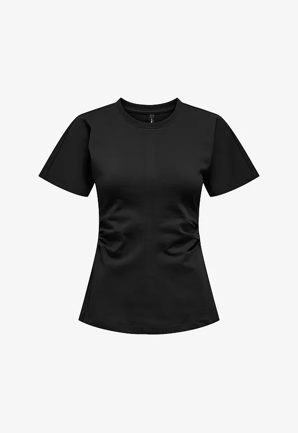 Only - T-shirt onlMarie Ruching - Svart