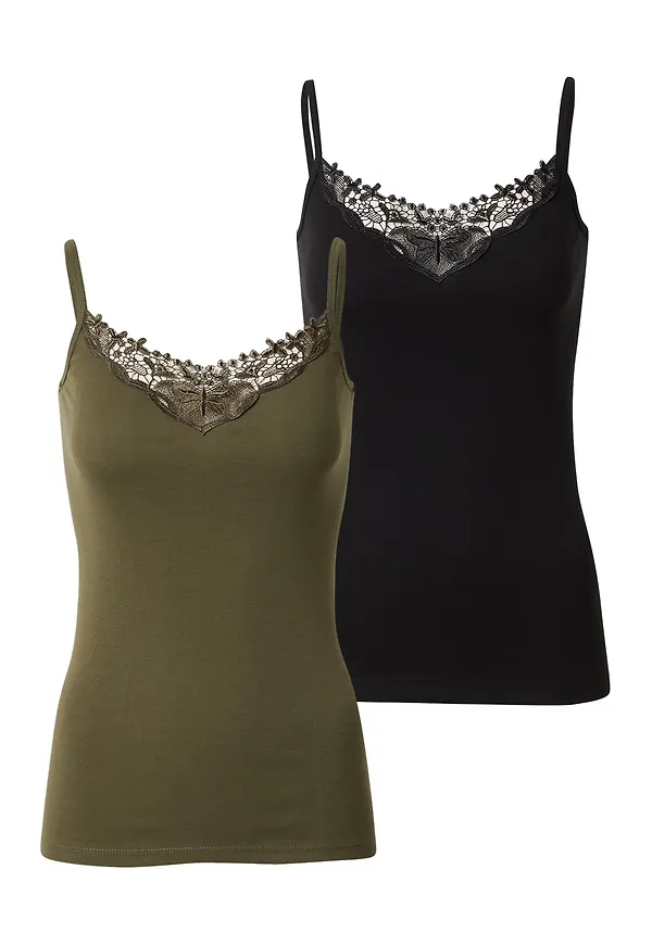 ONLY Topp 'KIRA' oliv / svart