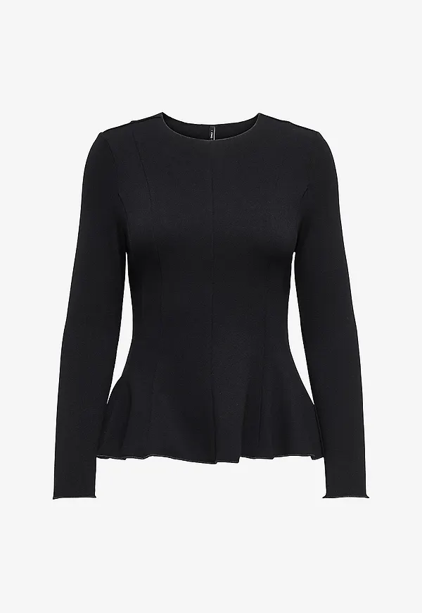 Only - Topp onlKenya L/S Peplum Top Jrs - Svart