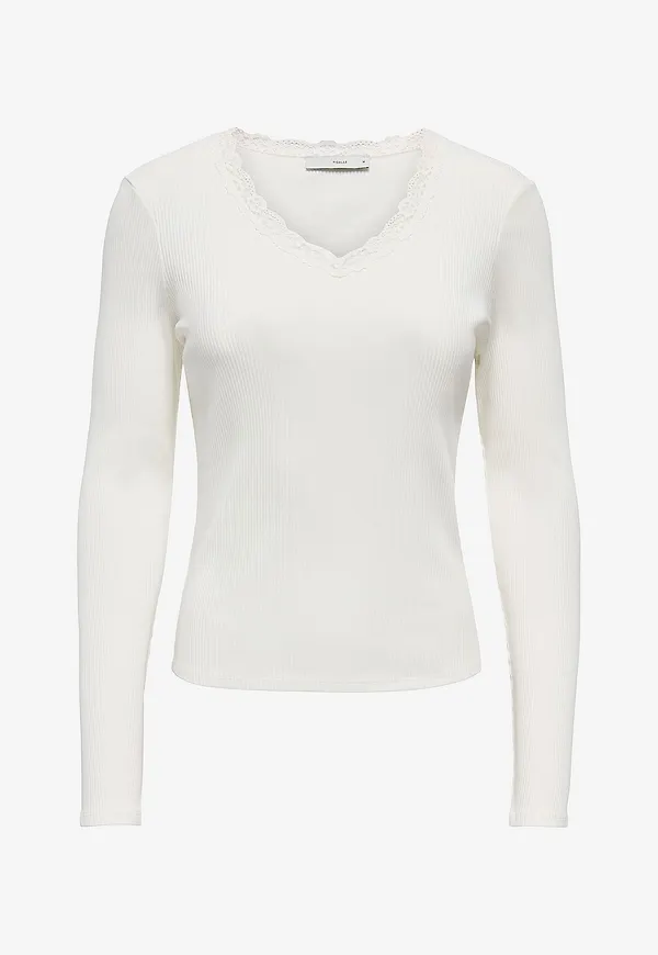 Only - Topp Onlsara Sharai L/S V-Neck Top Jrs - Vit