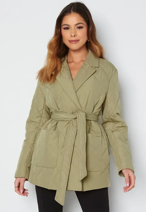 ONLY Trillion Quilt Cardigan Slate Green XS