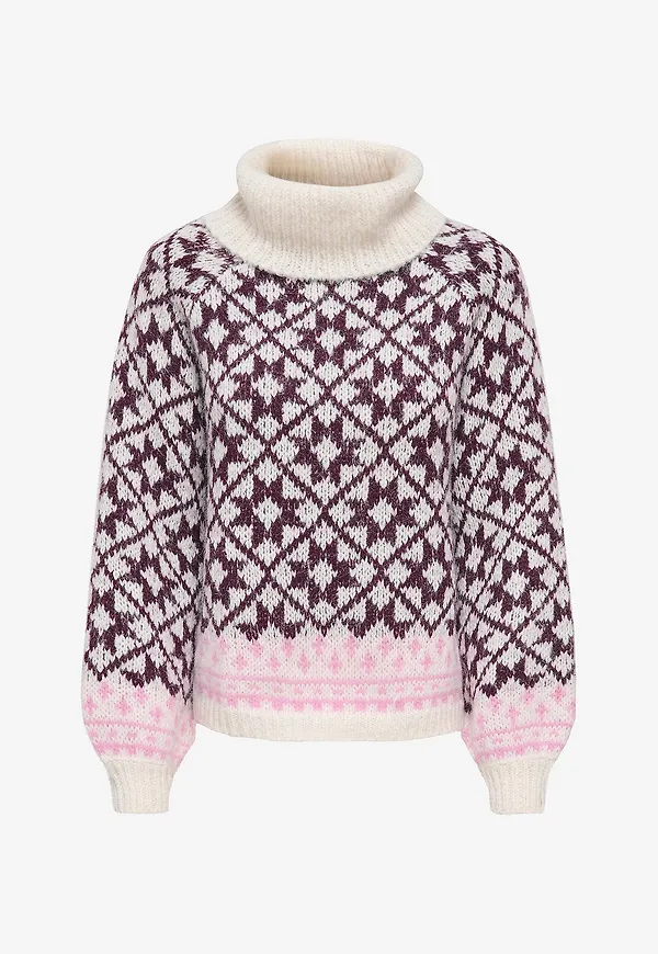 Only - Tröja Onlcaro Ls Rollneck Cc Knt - Beige