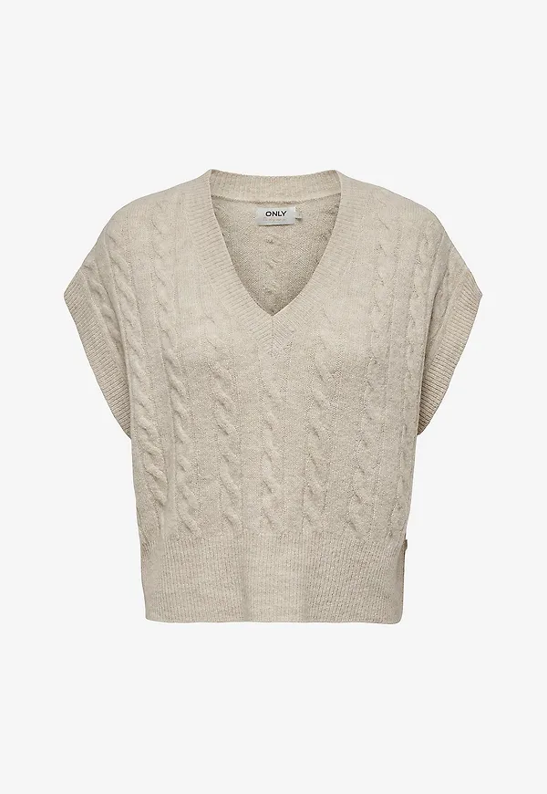Only - Tröja Onlmelody Vest Knt - Beige