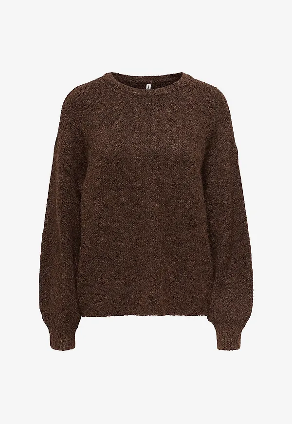 Only - Tröja Onlnellie Ls O-Neck Knt - Brun