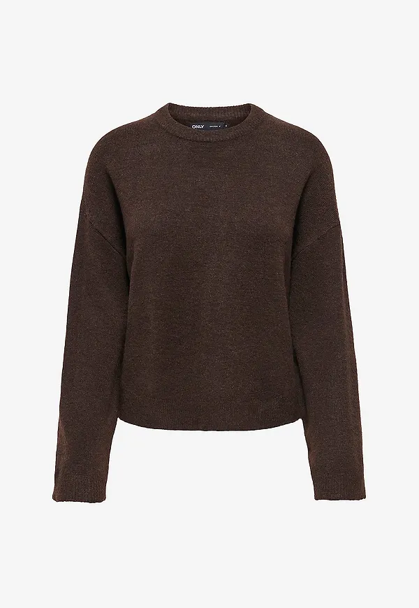 Only - Tröja onlSimoni L/S O-neck Knt N - Brun