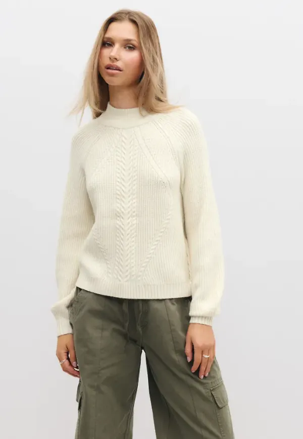 Only - Vit - Onlkatia Ls Detail Highneck Noos Kn