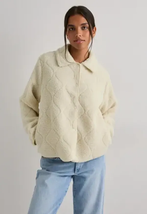 Only - Vit - Onlkelly Teddy Quilted Jacket Otw