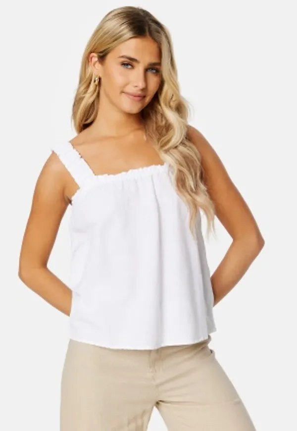 ONLY Willow Linen Singlet Bright White S
