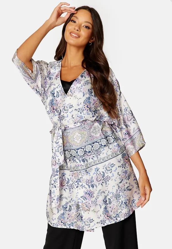 ONLY Zula 3/4 Kimono Almost Mauve AOP:Sin L