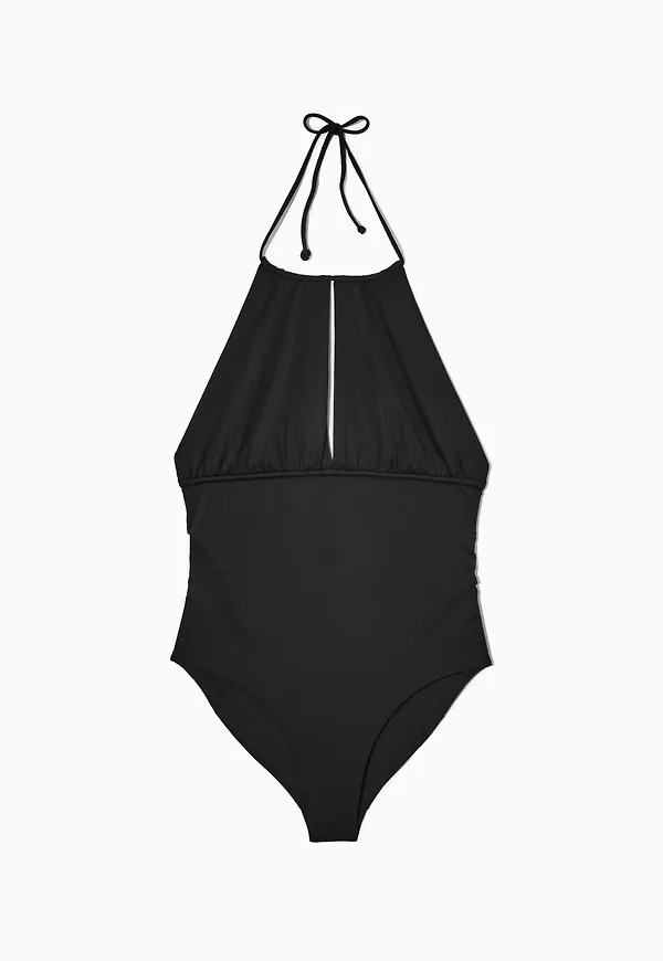 OPEN-BACK GATHERED SWIMSUIT