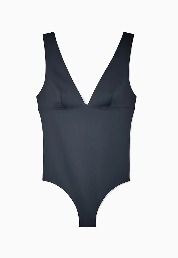 OPEN-BACK PLUNGE SWIMSUIT
