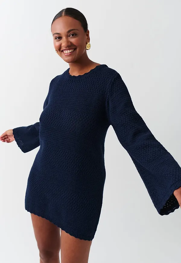 Open back crochet dress