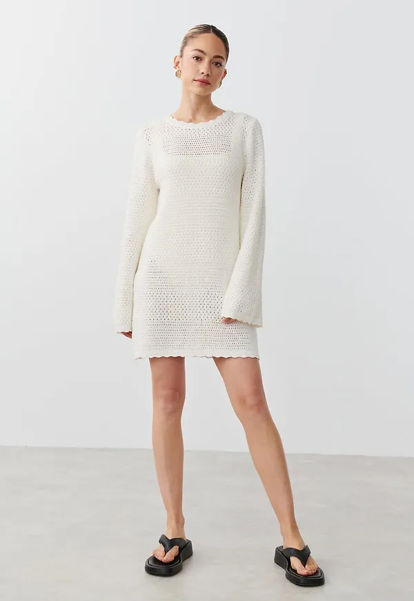 Open back crochet dress