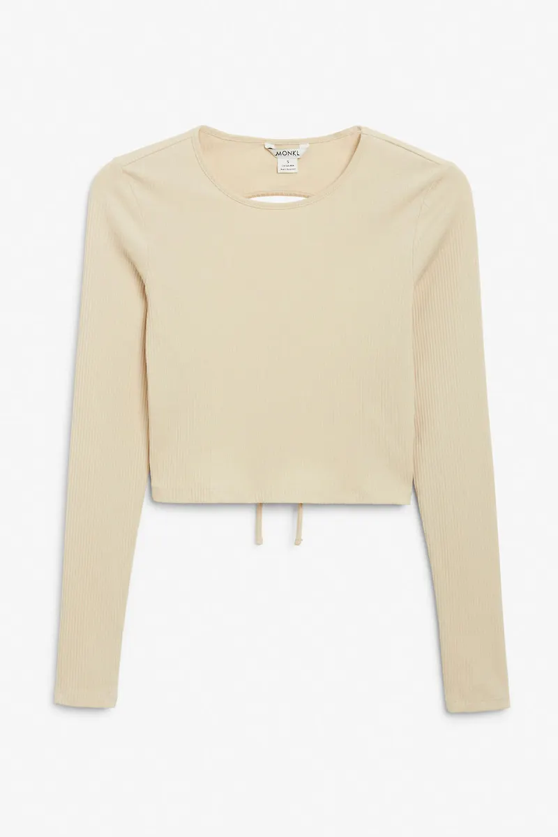 Open back crop top - Beige