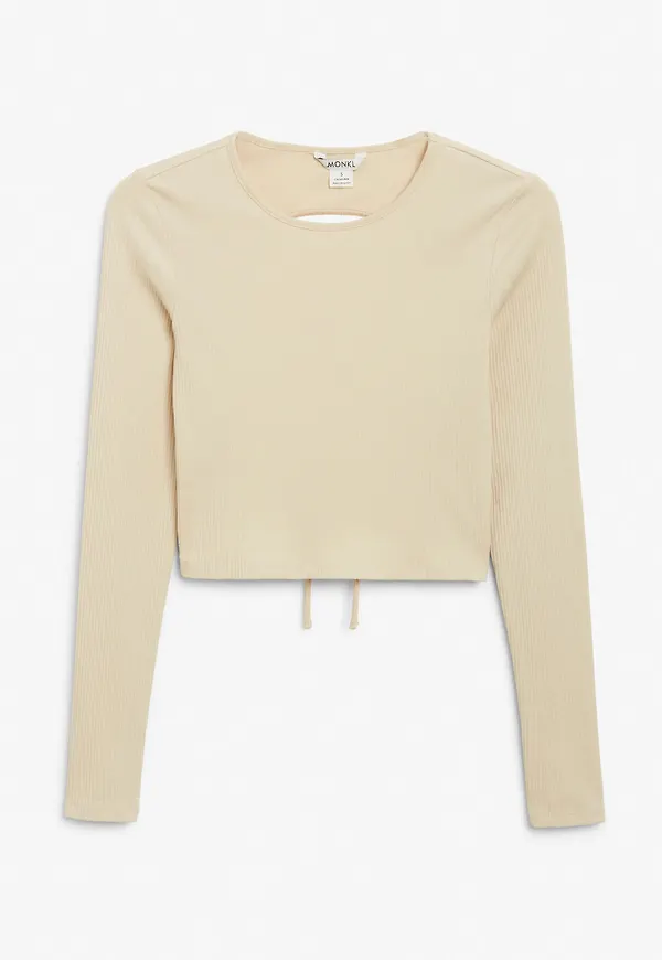 Open back crop top - Beige