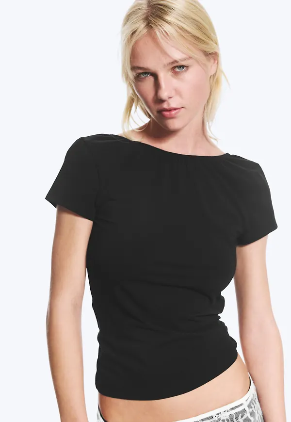 Open back mini T-shirt