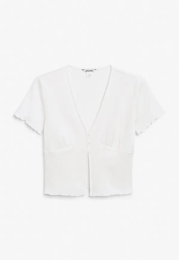 Open front t-shirt - White
