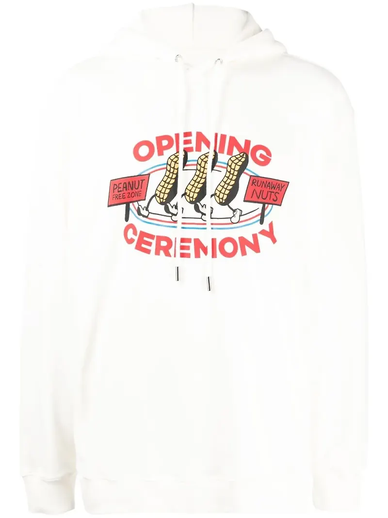 Opening Ceremony hoodie med logotyp - Vit
