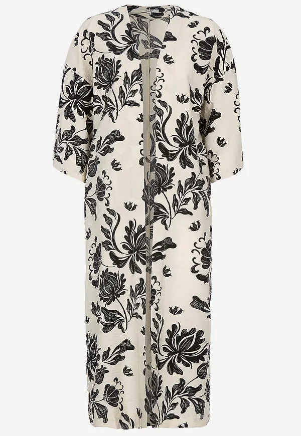 Öppen kaftan med fickor