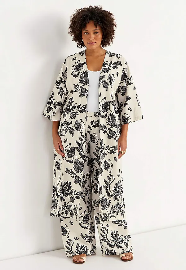 Öppen kaftan med fickor